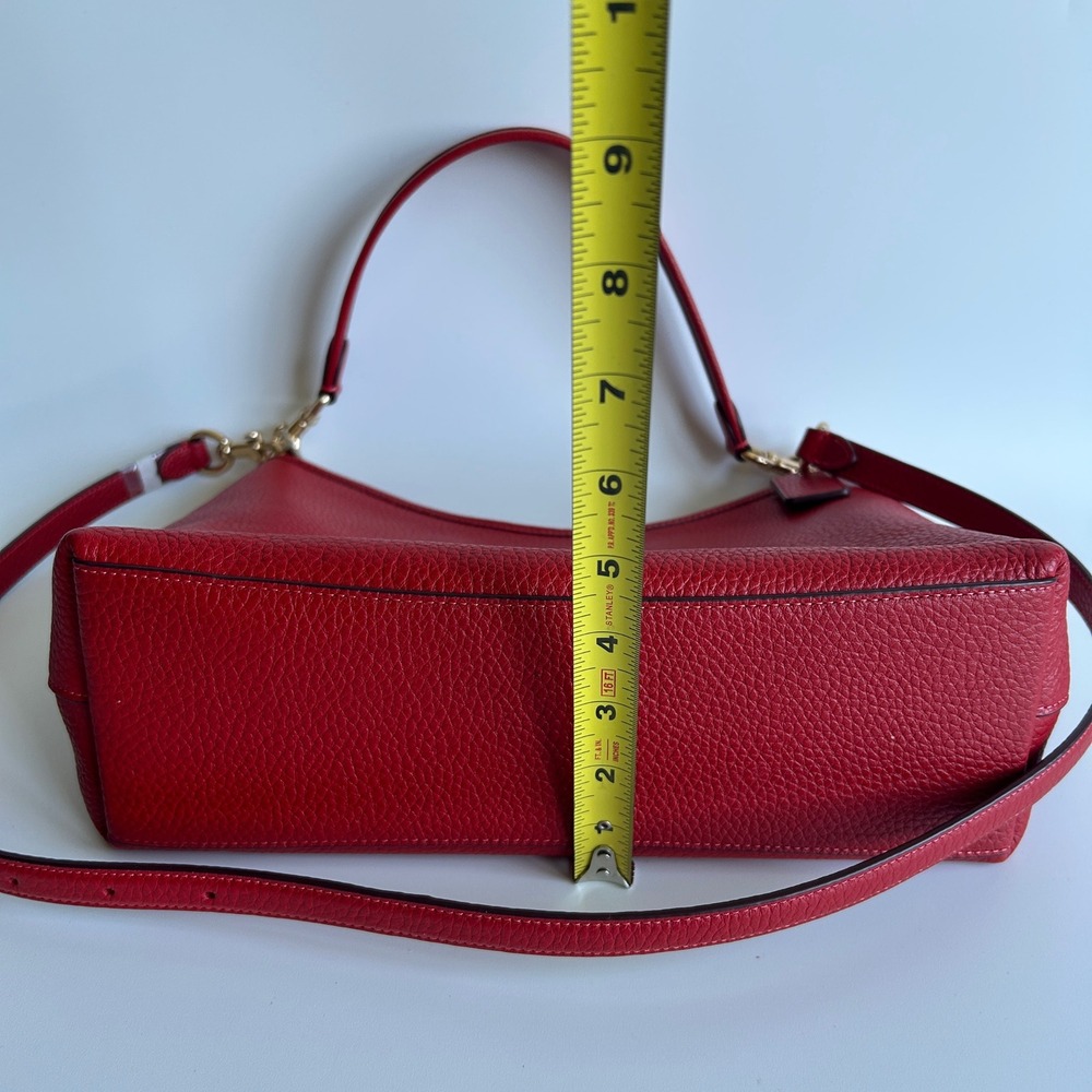 Coach Laurel Red Pebbled Leather Shoulder Bag CR148 Excellent - Picture 11 of 11